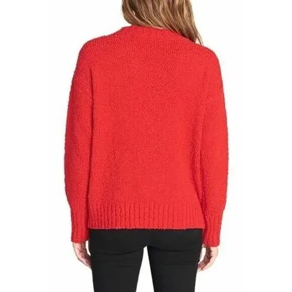 SANCTUARY Women's Popcorn Crew Neck Sweater Size L In Red - Picture 2 of 9